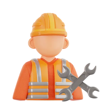Construction Worker  3D Icon