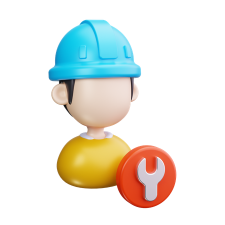 Construction Worker  3D Icon