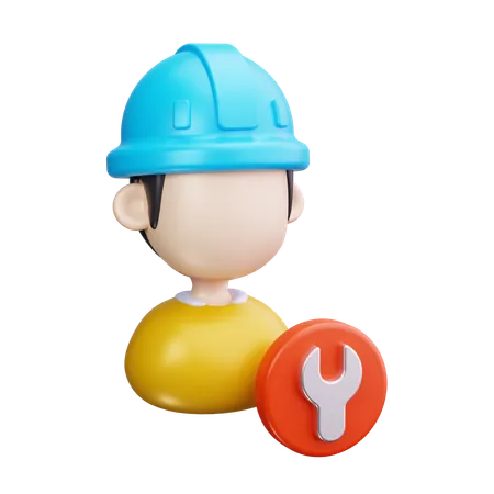 Construction Worker  3D Icon