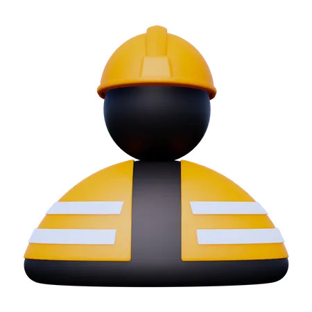 Construction Worker  3D Icon