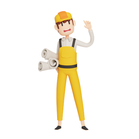 Construction Worker  3D Icon