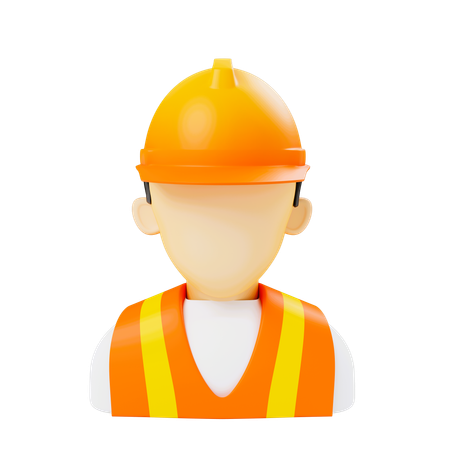 Construction worker  3D Icon