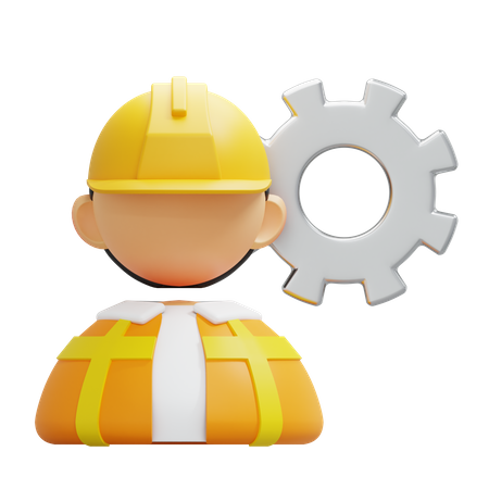 Construction Worker  3D Icon