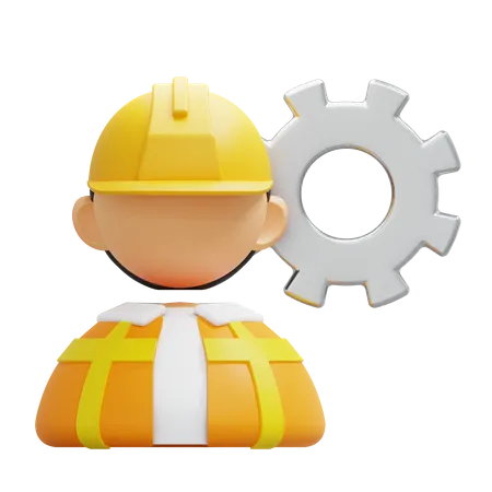 Construction Worker  3D Icon