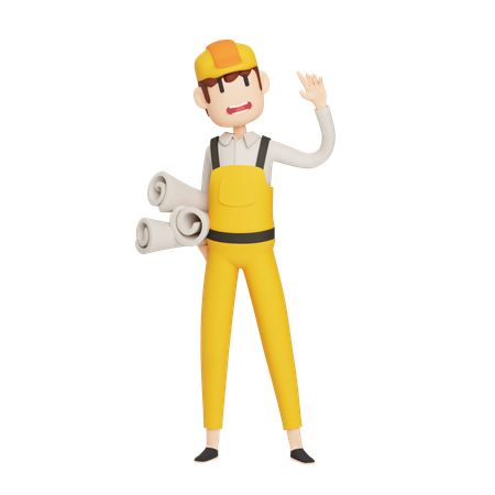 Construction Worker  3D Icon