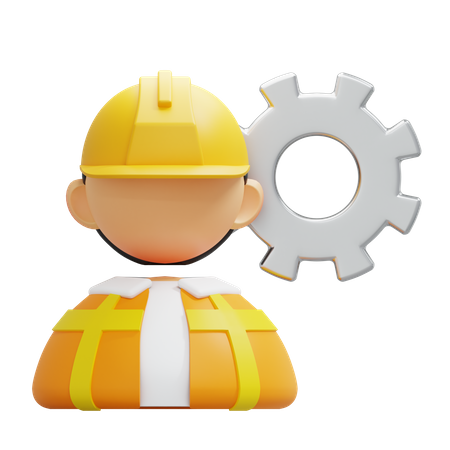Construction Worker  3D Icon