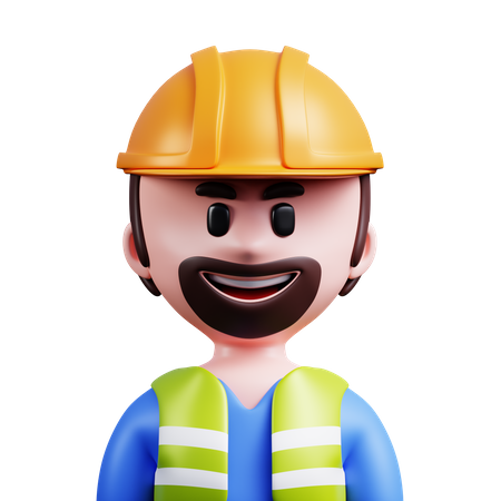 Construction Worker  3D Icon