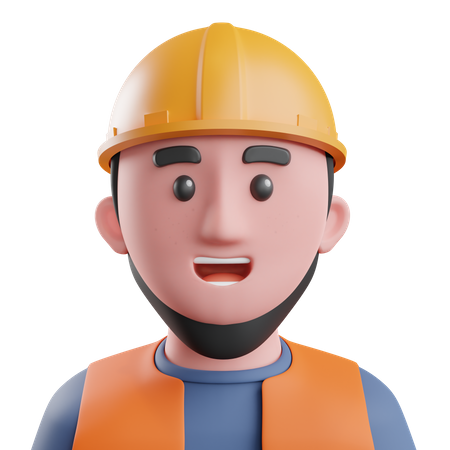 Construction Worker  3D Illustration