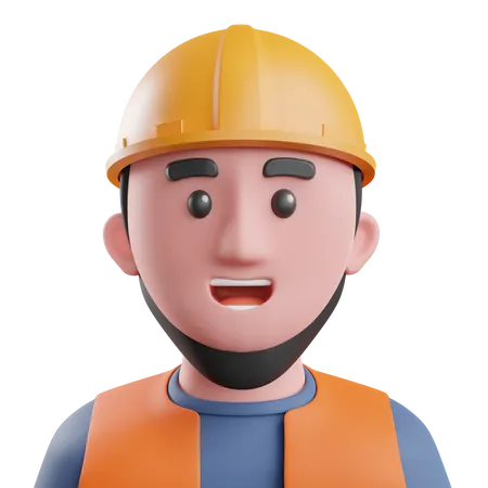 Construction Worker  3D Illustration