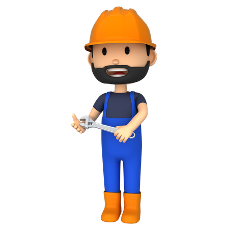 Construction Worker  3D Illustration