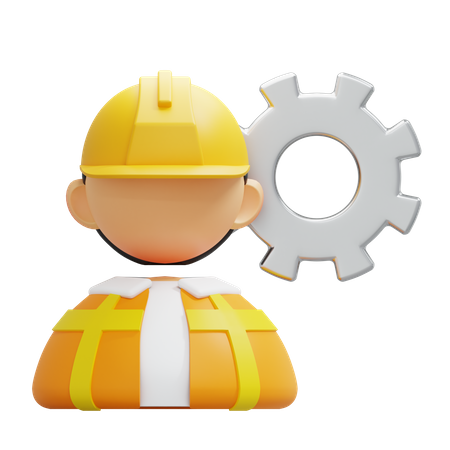 Construction Worker 3D Illustration