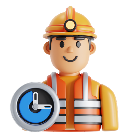 건설 노동자 생산성  3D Icon