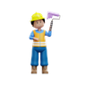 worker painting wall emoji 3d