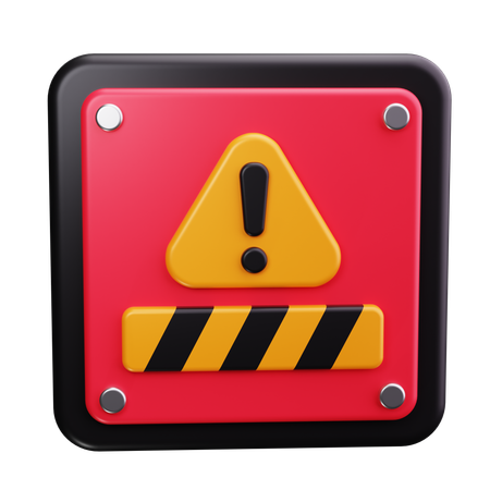 Construction Zone Sign  3D Icon