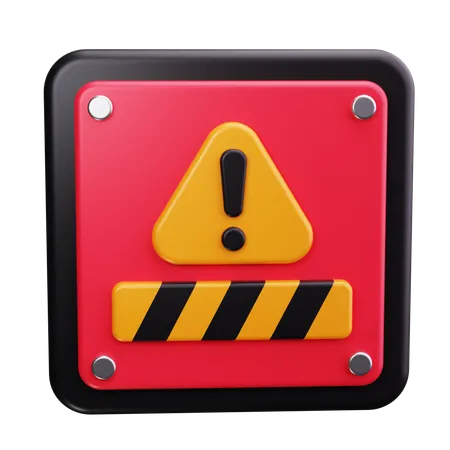 Construction Zone Sign  3D Icon