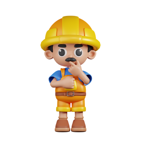 Constructor curioso  3D Illustration