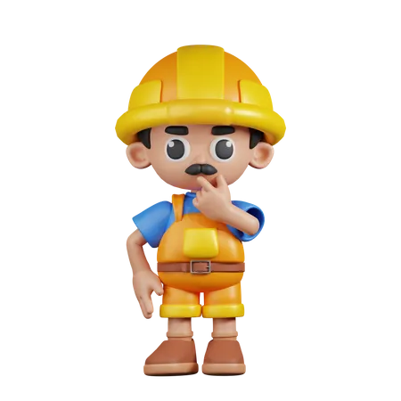 Constructor curioso  3D Illustration