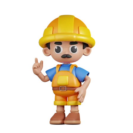 Constructor dando consejos  3D Illustration