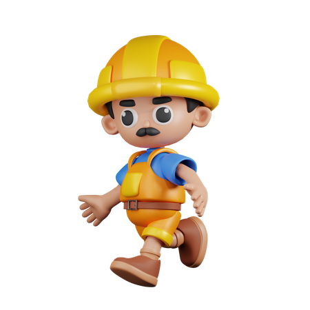 Constructor en ejecución  3D Illustration