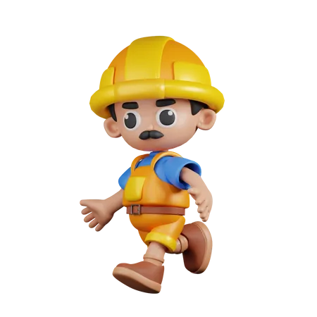 Constructor en ejecución  3D Illustration