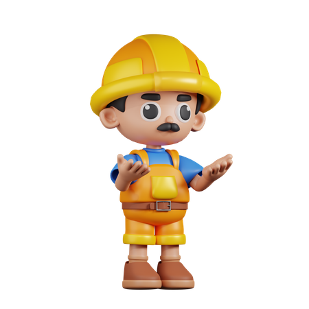 Constructor enojado  3D Illustration