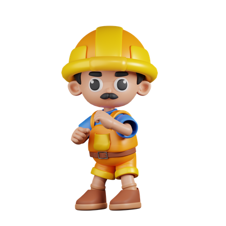 Constructor listo para luchar  3D Illustration