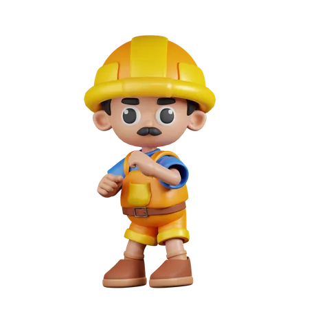 Constructor listo para luchar  3D Illustration