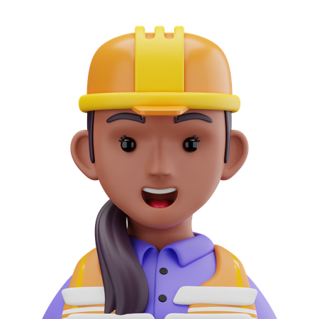 Mujer constructora  3D Icon