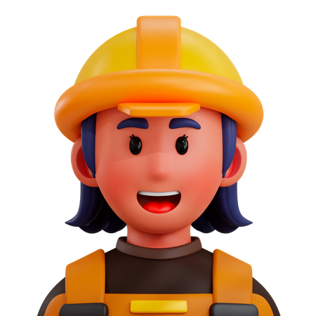 Mujer constructora  3D Icon