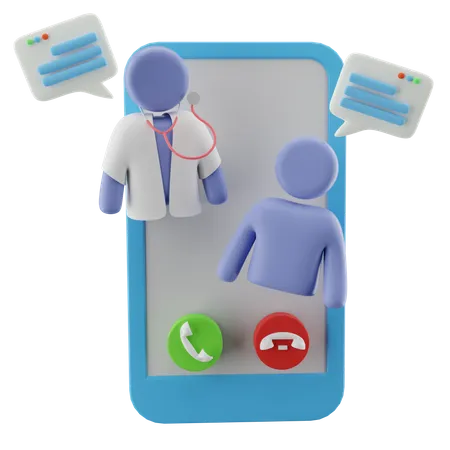 Consulta médica por chat  3D Illustration