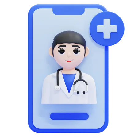 Consulta de salud en línea  3D Icon