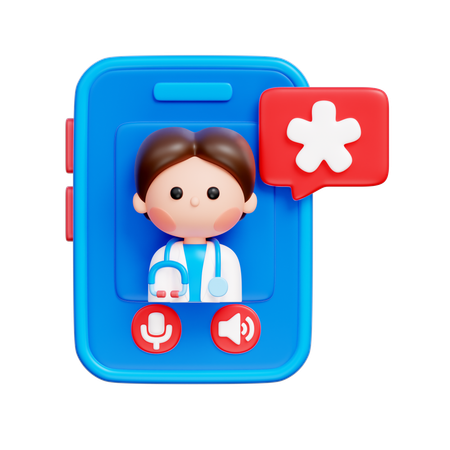 Consulta de telemedicina  3D Icon