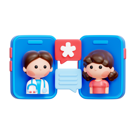 Consulta de telemedicina  3D Icon