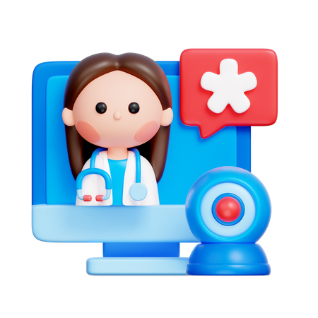 Consulta de telemedicina  3D Icon