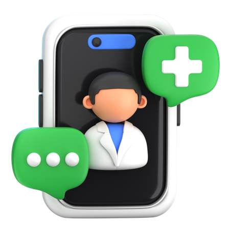 Consulta médica on-line  3D Icon