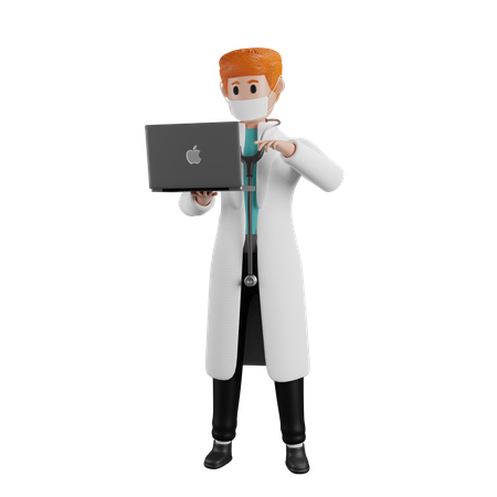 Consulta Médica Online  3D Illustration