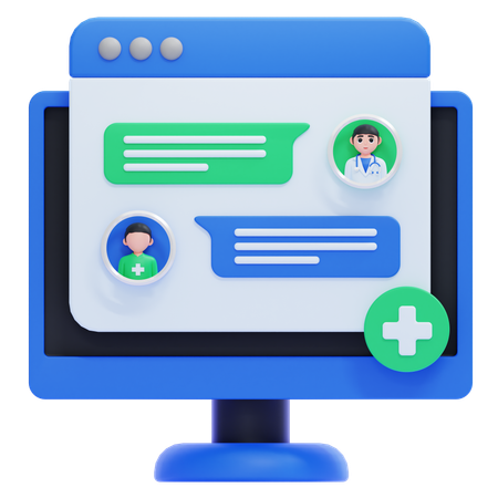 Consulta de saúde virtual  3D Icon