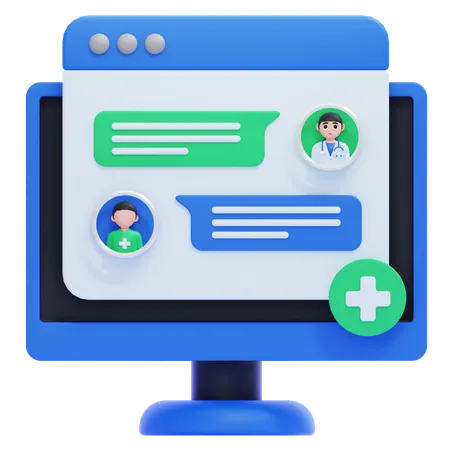 Consulta de saúde virtual  3D Icon