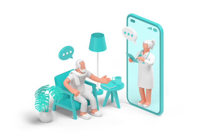 Consultation médicale en ligne  3D Icon