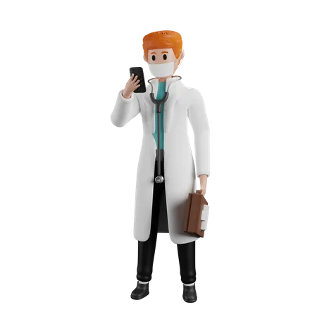 Consultation médicale en ligne  3D Illustration