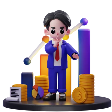 Consultor Financeiro dizendo Quieto  3D Illustration