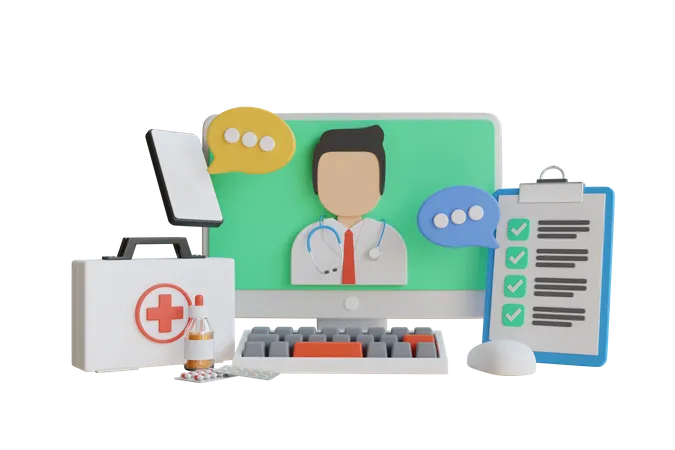 Consultor médico en línea  3D Icon