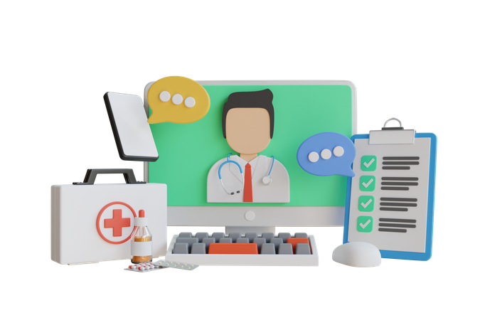 Consultor médico on-line  3D Icon