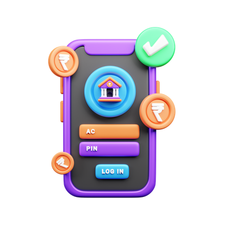 Conta bancária on-line  3D Icon