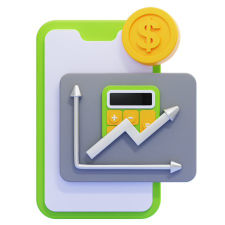 Contabilidad móvil  3D Icon