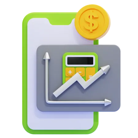 Contabilidad móvil  3D Icon