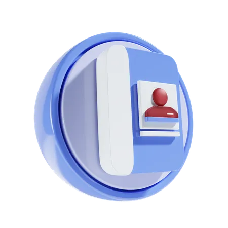 Contact With Round Background 3 D Icon 3D Icon