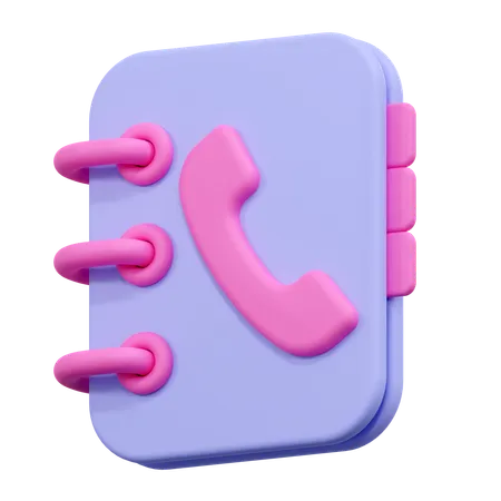 Contact Book Illustration 3D Icon