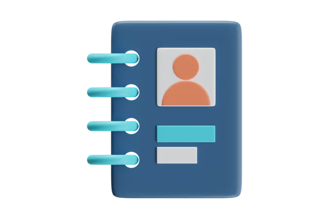 Contact Book With Profile Picture  3D Icon