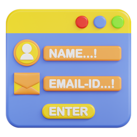 Contact Form  3D Icon